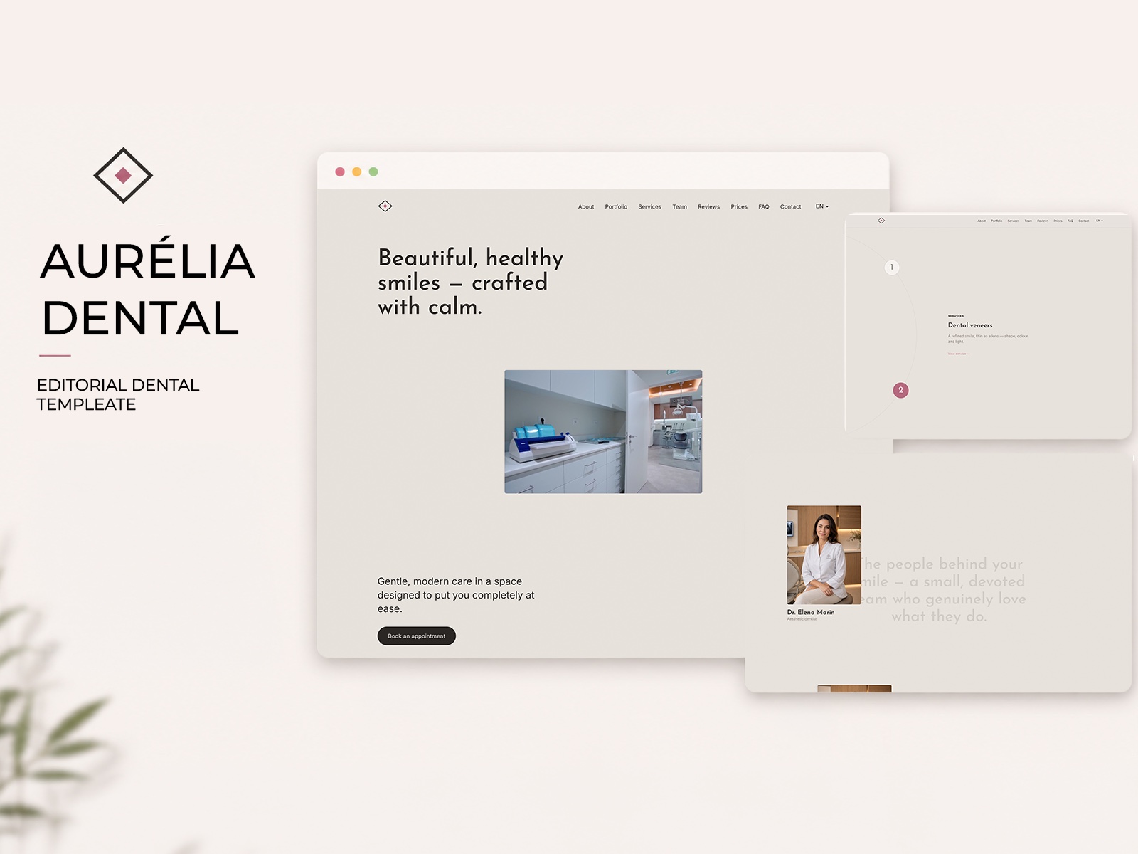 Aurélia Dental — site exclusiv pentru clinici dentare, previzualizare design
